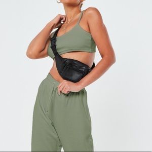 Missguided Sage Bralette and Joggers Set